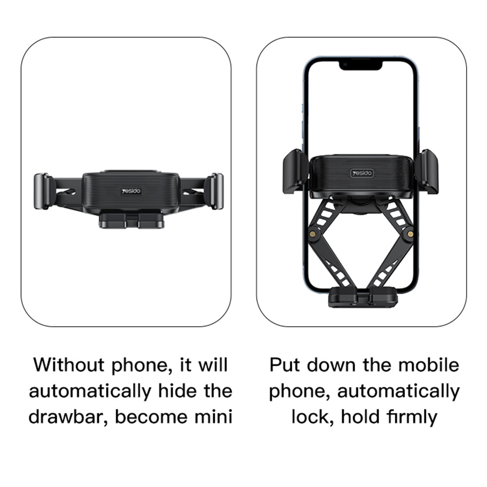 Bilholder Yesido C166, 4.7 tommer - 7 tommer, Svart