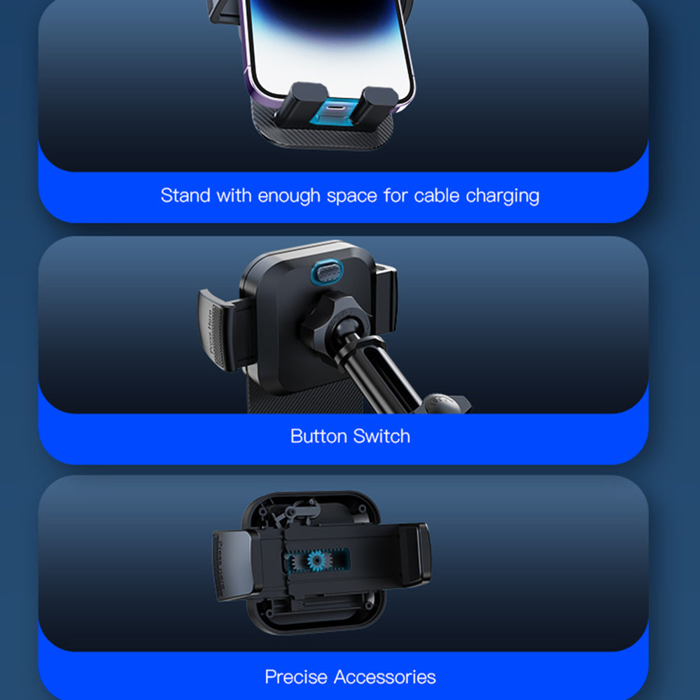 Bilholder Yesido C174, 4 tommer - 6.7 tommer, Svart
