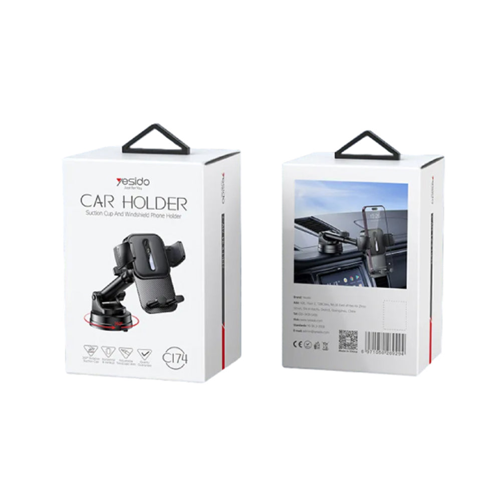 Bilholder Yesido C174, 4 tommer - 6.7 tommer, Svart