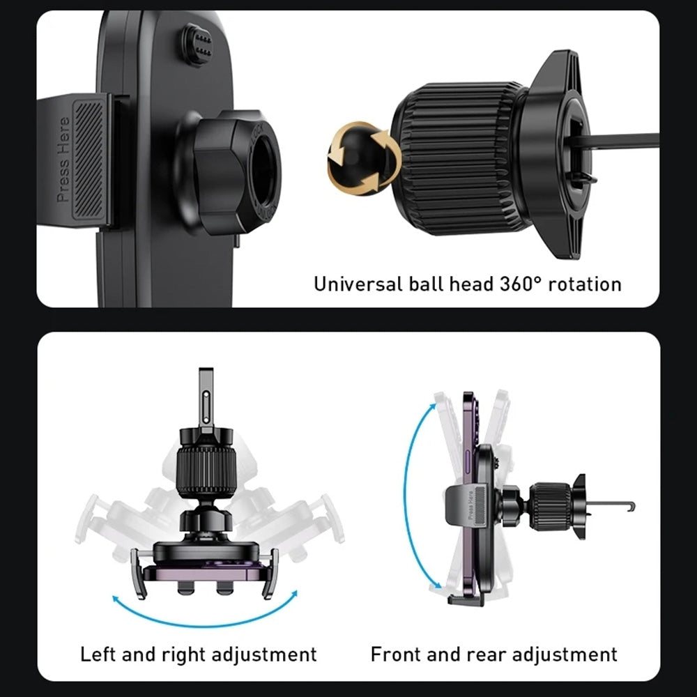 Bilholder Yesido C241, 4.7 tommer - 7.2 tommer, Svart