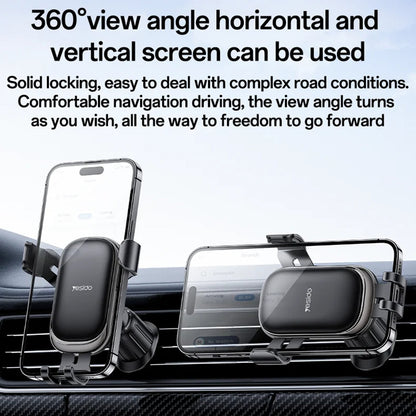 Bilholder Yesido C247, 4.7 tommer - 7.2 tommer, Svart