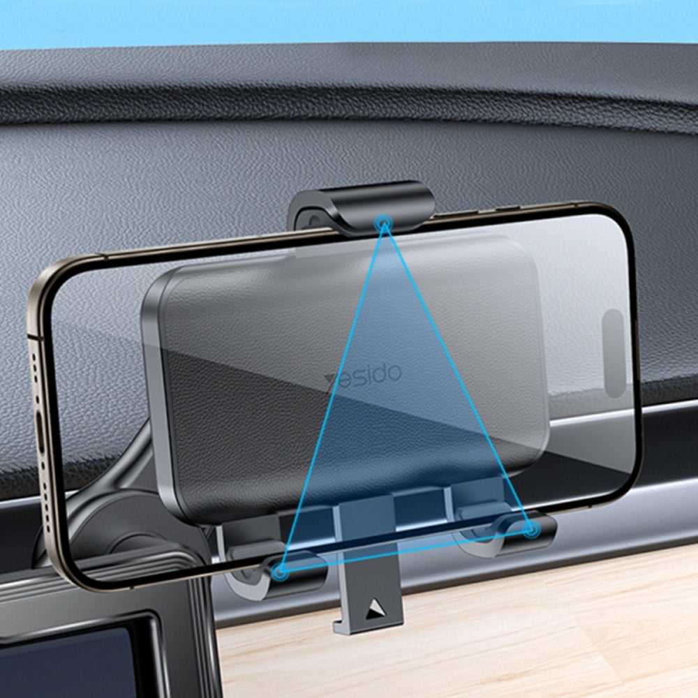 Bilholder Yesido C250, 4.7 tommer - 6.8 tommer, Svart