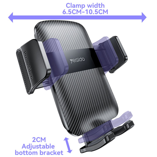 Bilholder Yesido C251, 4.8 tommer - 7.2 tommer, Svart