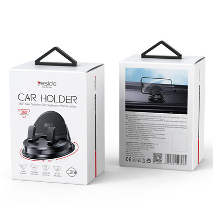 Bilholder Yesido C268, 4 tommer - 8 tommer, Svart