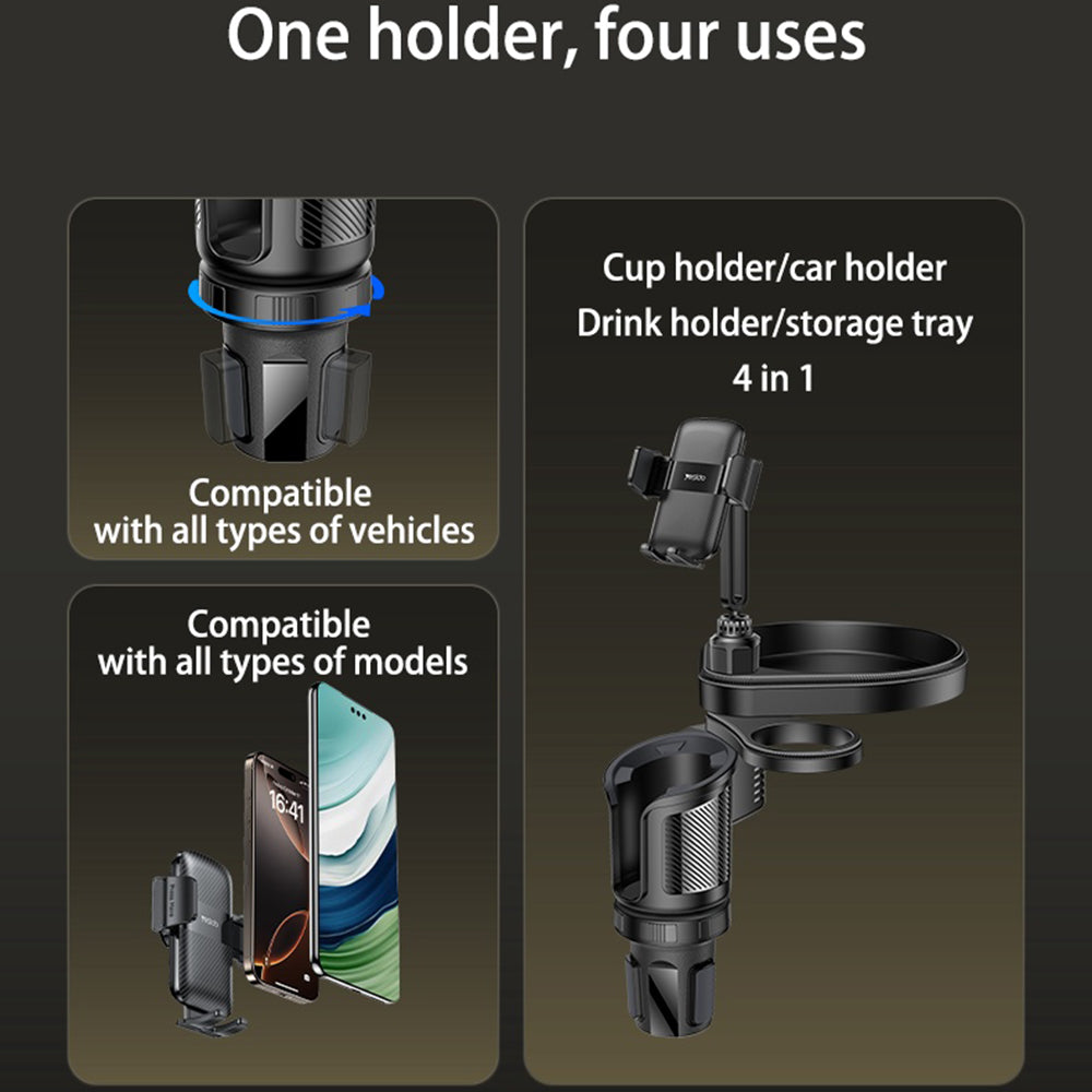 Bilholder Yesido C274, 4.7 tommer - 7.2 tommer, Svart