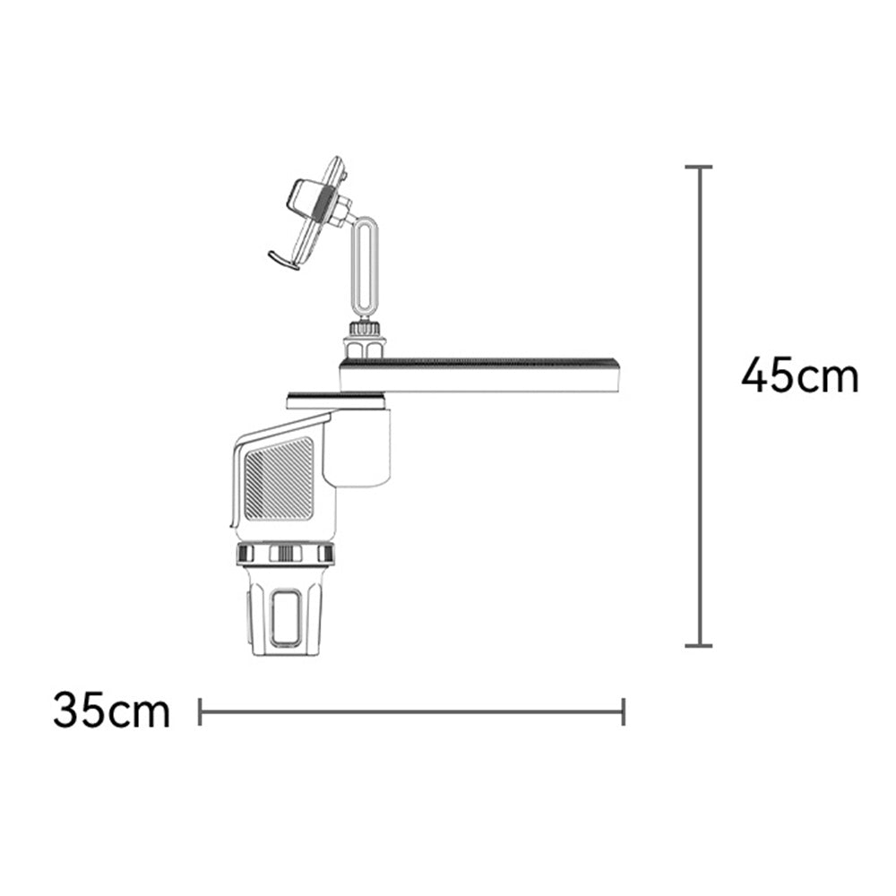 Bilholder Yesido C274, 4.7 tommer - 7.2 tommer, Svart