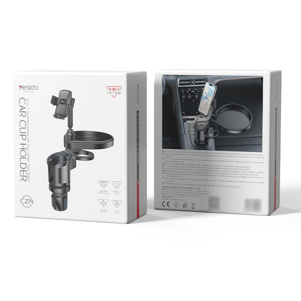 Bilholder Yesido C274, 4.7 tommer - 7.2 tommer, Svart