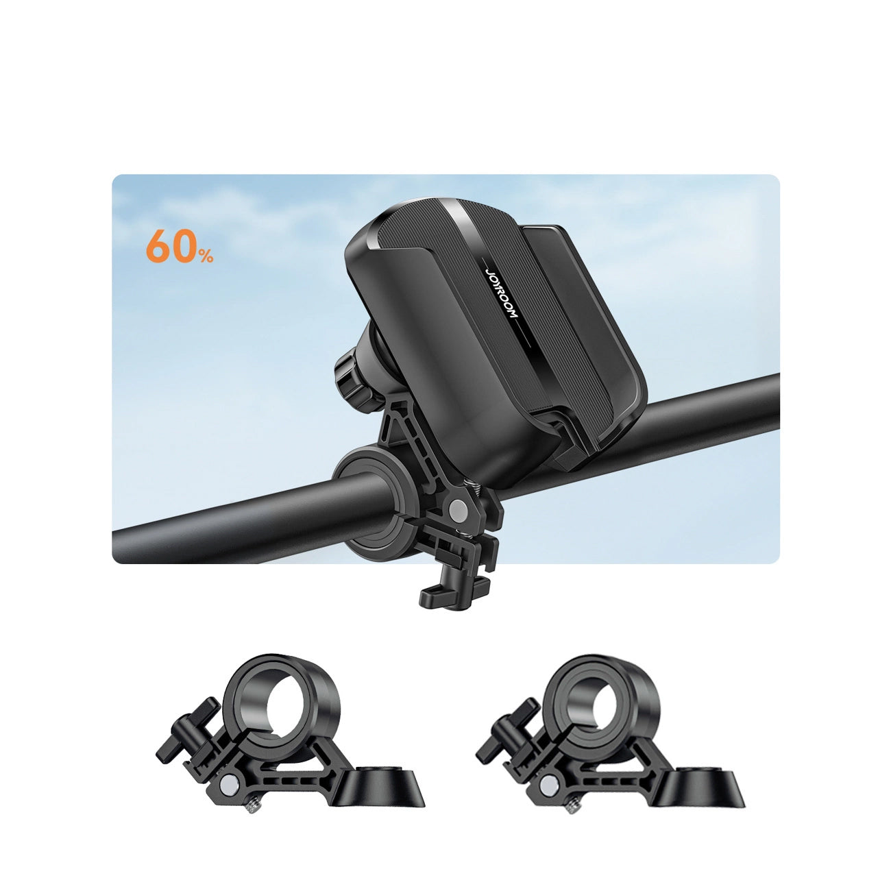 Sykkel- og motorsykkelholder Joyroom JR-ZS431, 4.7 tommer - 7 tommer, Svart