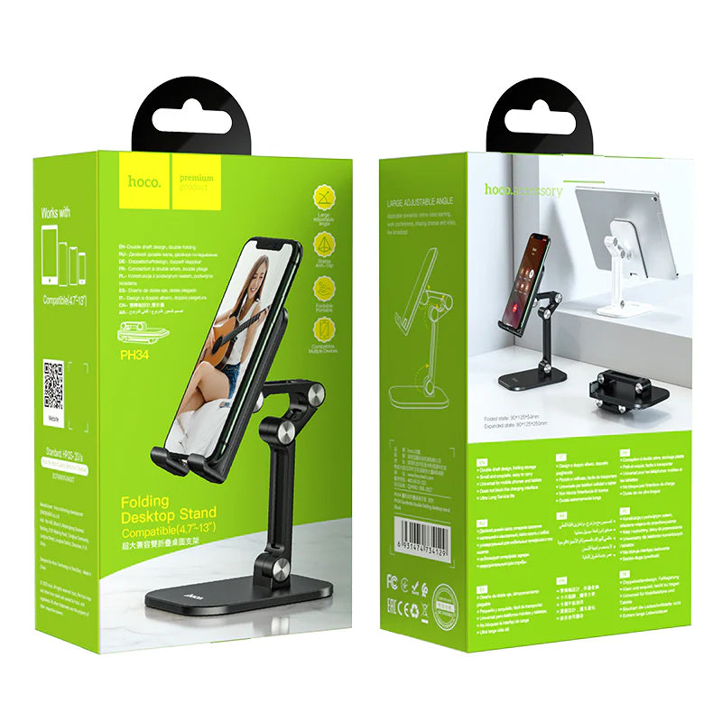 HOCO Excelente PH34 kontorstøtte for Telefon / Nettbrett, 4.7inch - 13inch, Svart