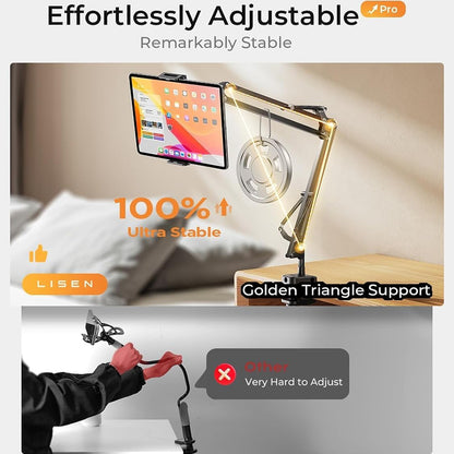 Lisen Skrivebordsstøtte for Telefon / Nettbrett, 4.7inch - 12.9inch, Svart YL0223060007