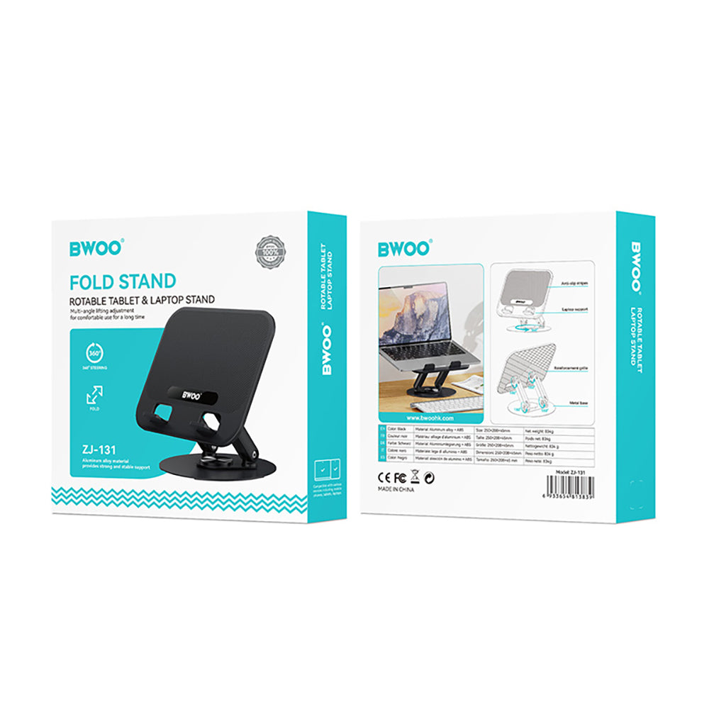 BWOO ZJ-131 Stativ for Laptop / Nettbrett, Svart