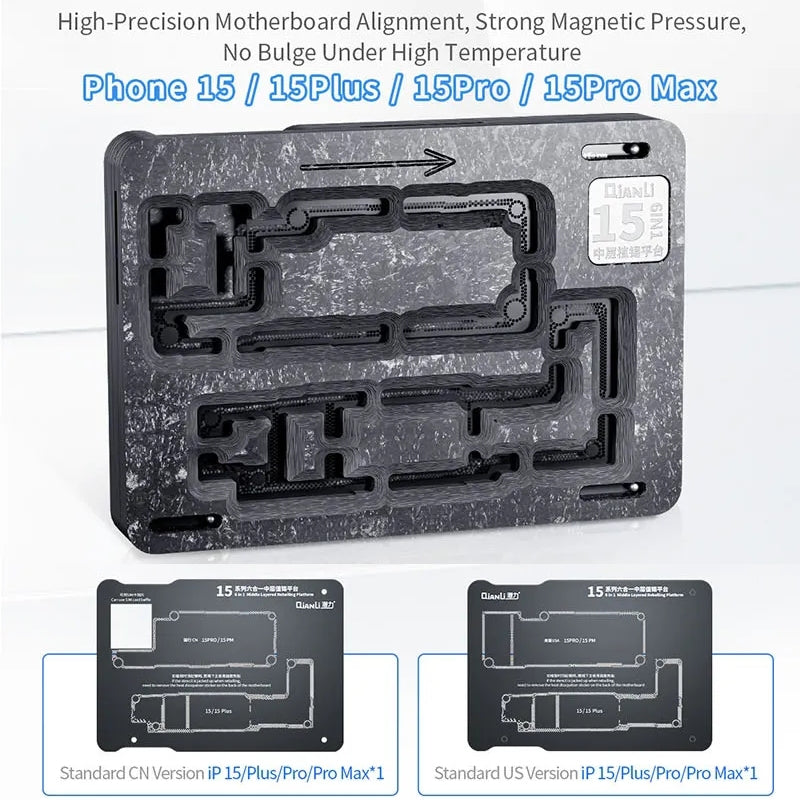 QIANLI magnetisk arbeidsstøtte for PCB for Apple iPhone 15-serien
