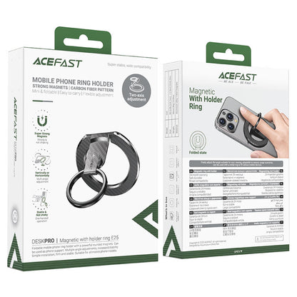 Acefast E25 ringholder, universell, svart