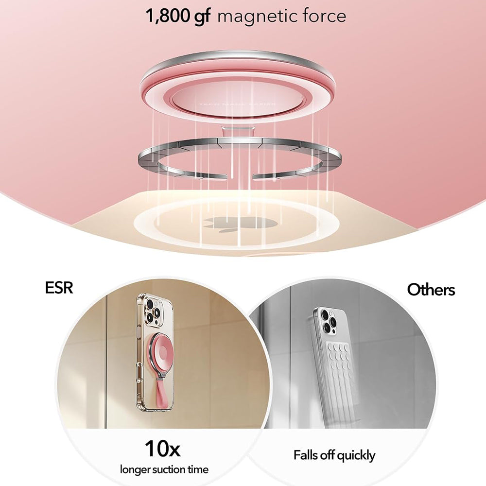 ESR HaloLock Leather Ring Holder, Universal, Rosa