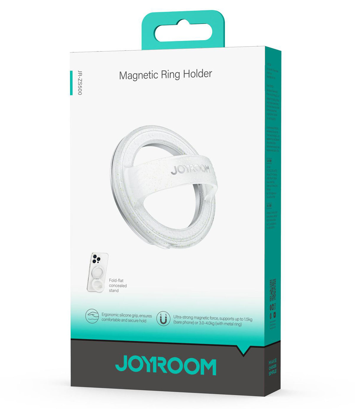 Joyroom JR-ZS500 ringholder, universell, hvit