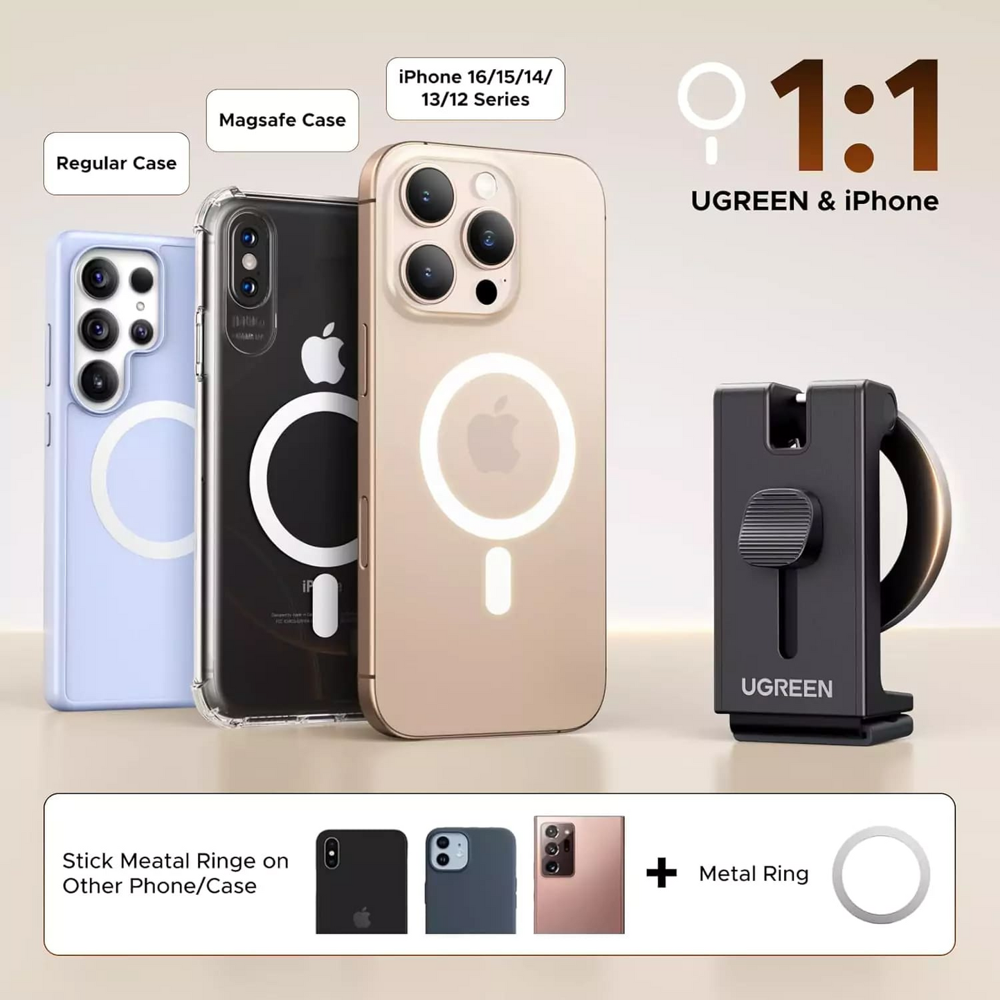 Magnetisk Holder UGREEN LP863, Universal, Svart