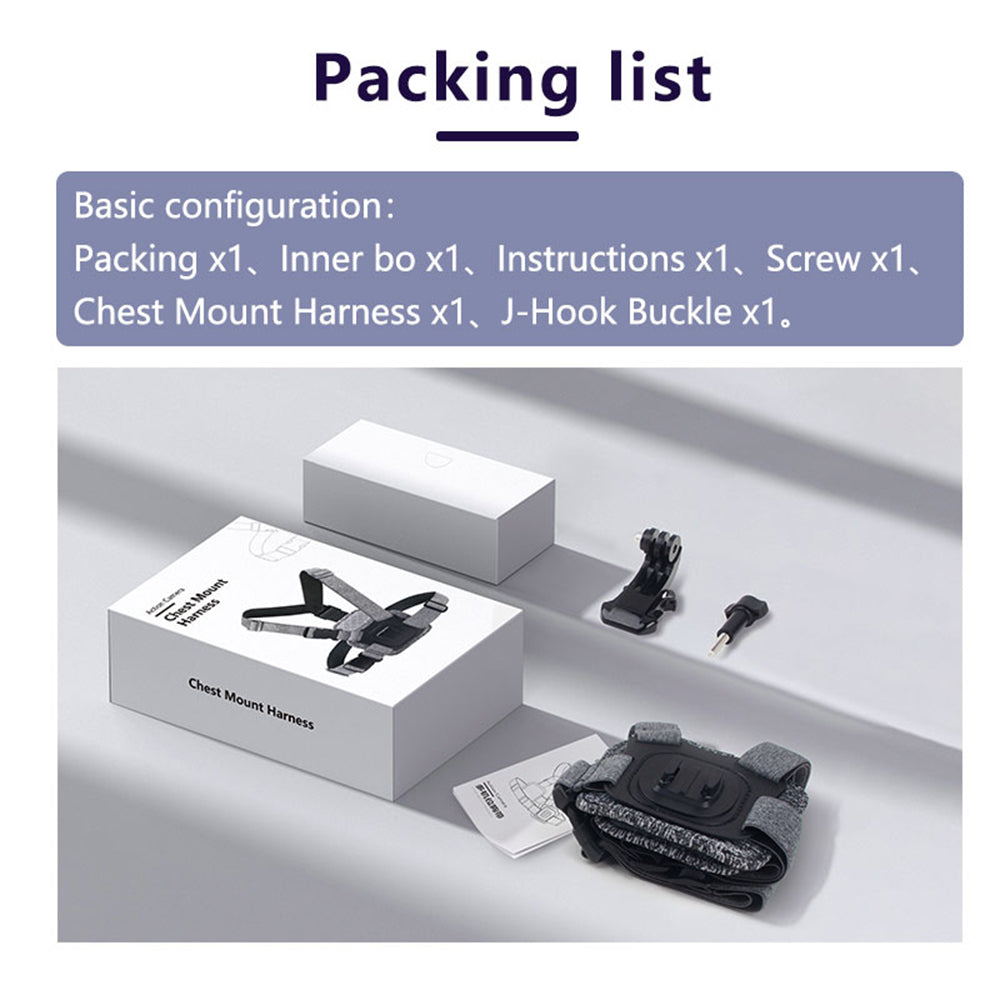 Techsuit JX-002 Brystsele for GoPro-serien, Grå