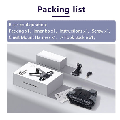 Techsuit JX-002 Brystsele for GoPro-serien, Grå