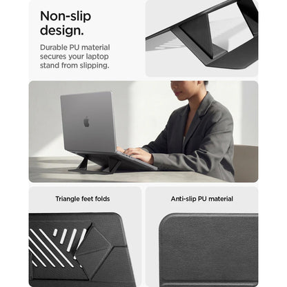 Spigen Slim Fold LD201-S6 stativ for bærbar PC maks. 14 tommer, svart AMP11115