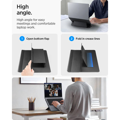 Spigen Slim Fold LD201-S7 stativ for bærbar PC maks. 14 tommer, svart AMP11116