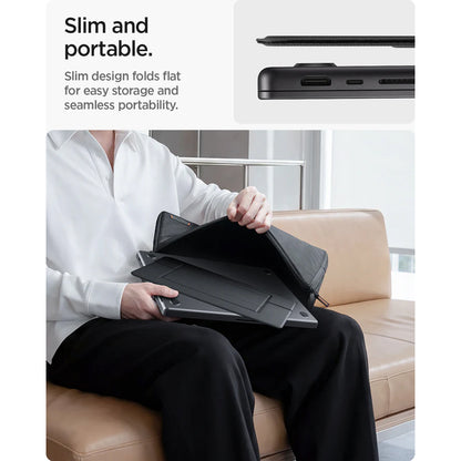 Spigen Slim Fold LD201-S7 stativ for bærbar PC maks. 14 tommer, svart AMP11116