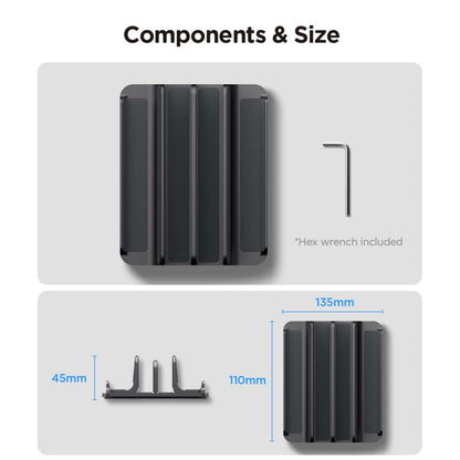 Spigen LD208S4 Two Vertikal Støtte for Laptop med tykkelse 14mm - 27mm, Grå AMP10640