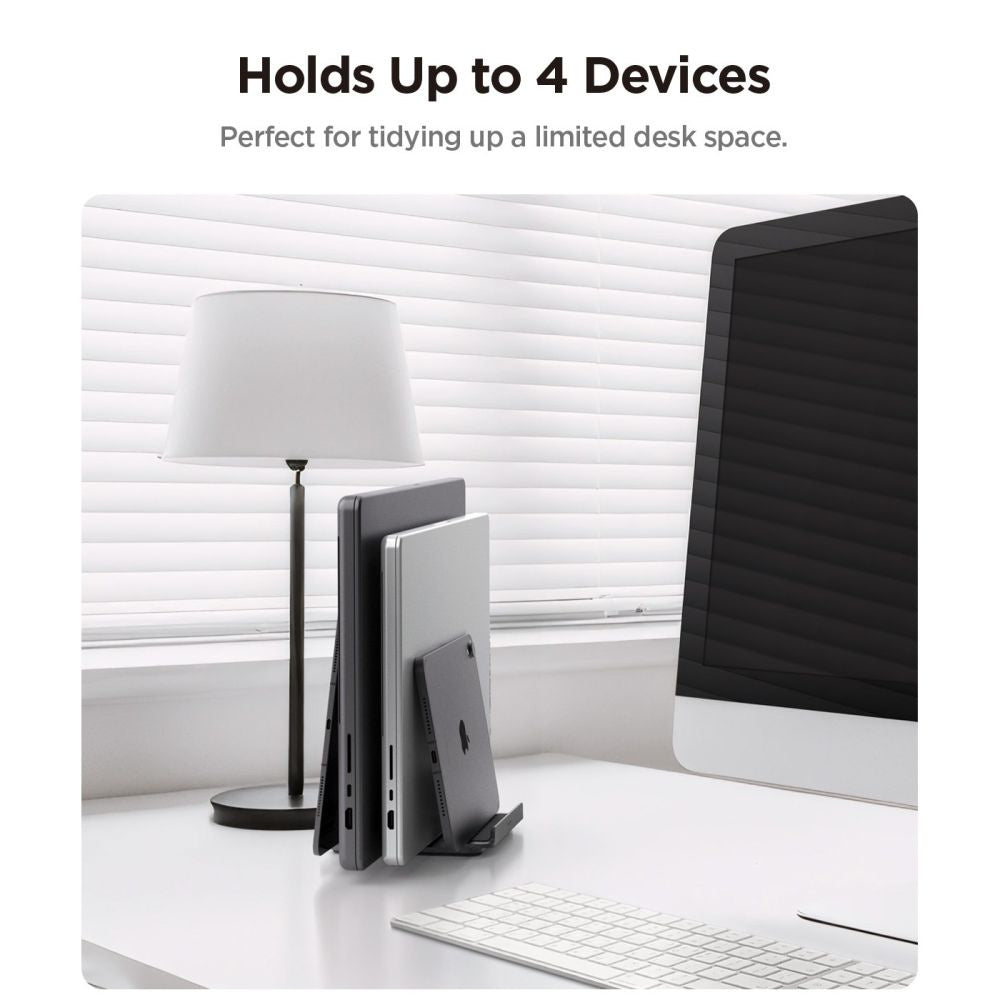 Spigen LD208S4 Two Vertikal Støtte for Laptop med tykkelse 14mm - 27mm, Grå AMP10640
