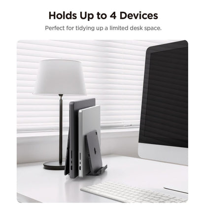 Spigen LD208S4 Two Vertikal Støtte for Laptop med tykkelse 14mm - 27mm, Grå AMP10640