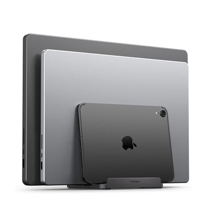 Spigen LD208S4 Two Vertikal Støtte for Laptop med tykkelse 14mm - 27mm, Grå AMP10640