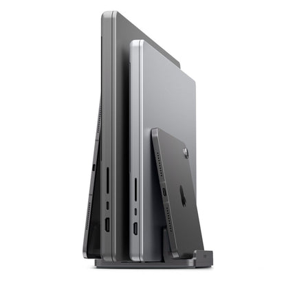 Spigen LD208S4 Two Vertikal Støtte for Laptop med tykkelse 14mm - 27mm, Grå AMP10640
