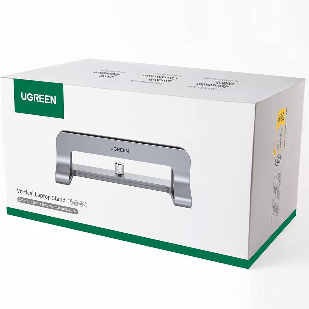 UGREEN LP258 vertikal stativ (29277) for bærbar PC med tykkelse 12mm - 26mm, sølv