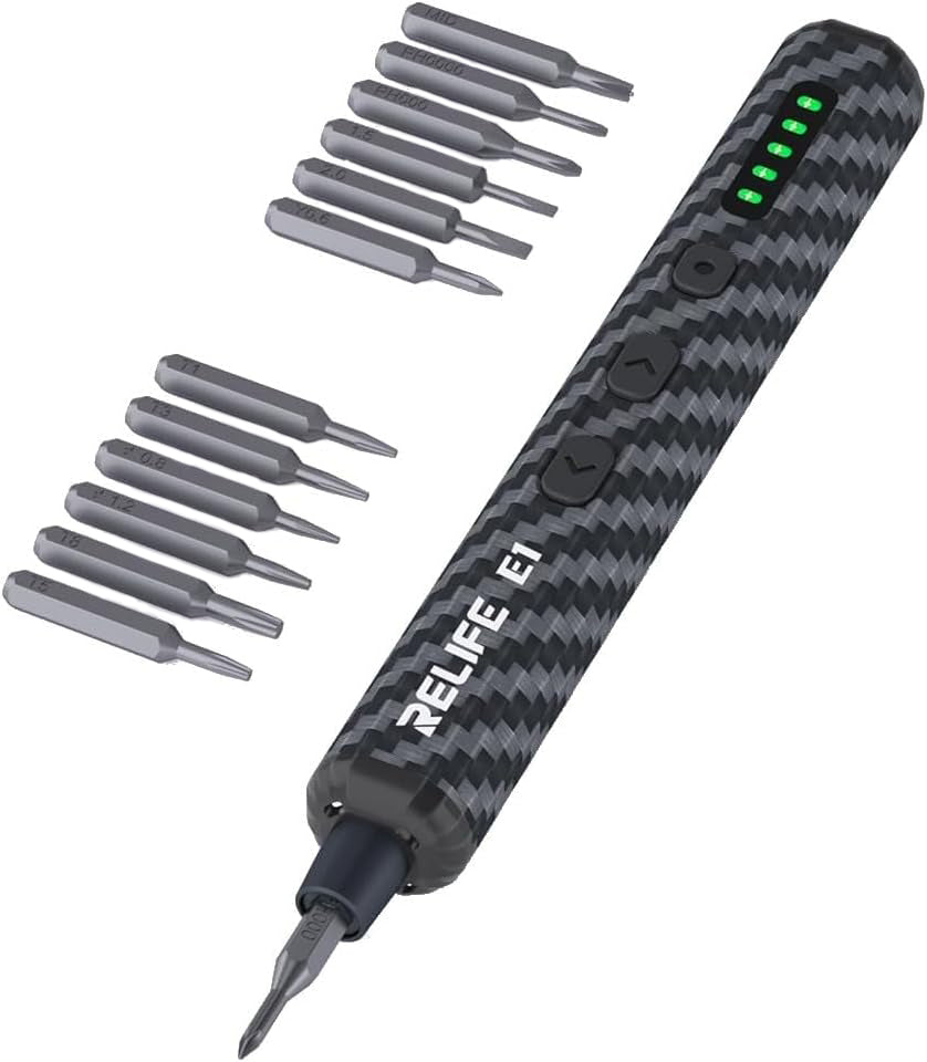 Elektrisk skrutrekker Relife E1 Carbon, Svart