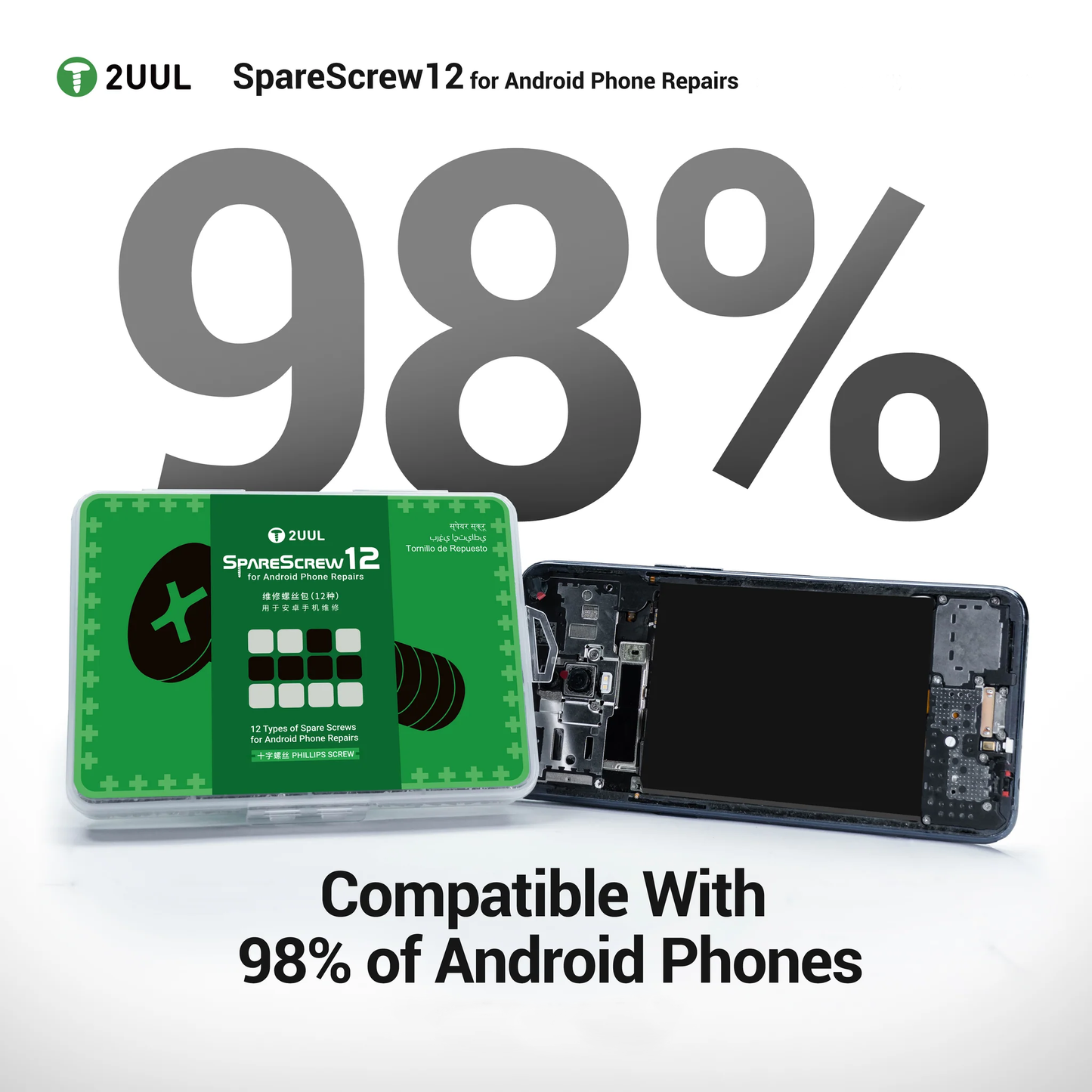 2UUL SC12-skruer for Apple Android Series, 1200in1