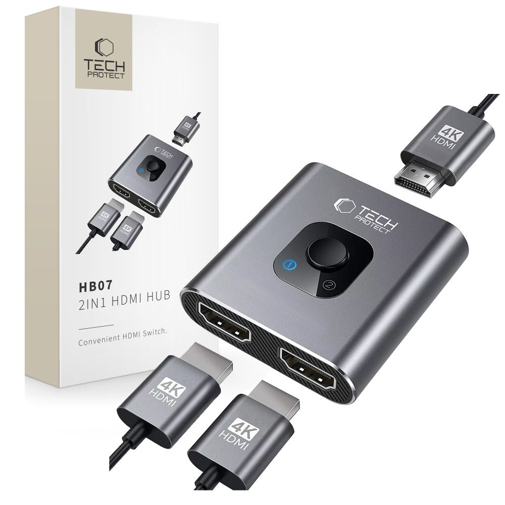 Switch Video HDMI Tech-Protect HB07, Grå