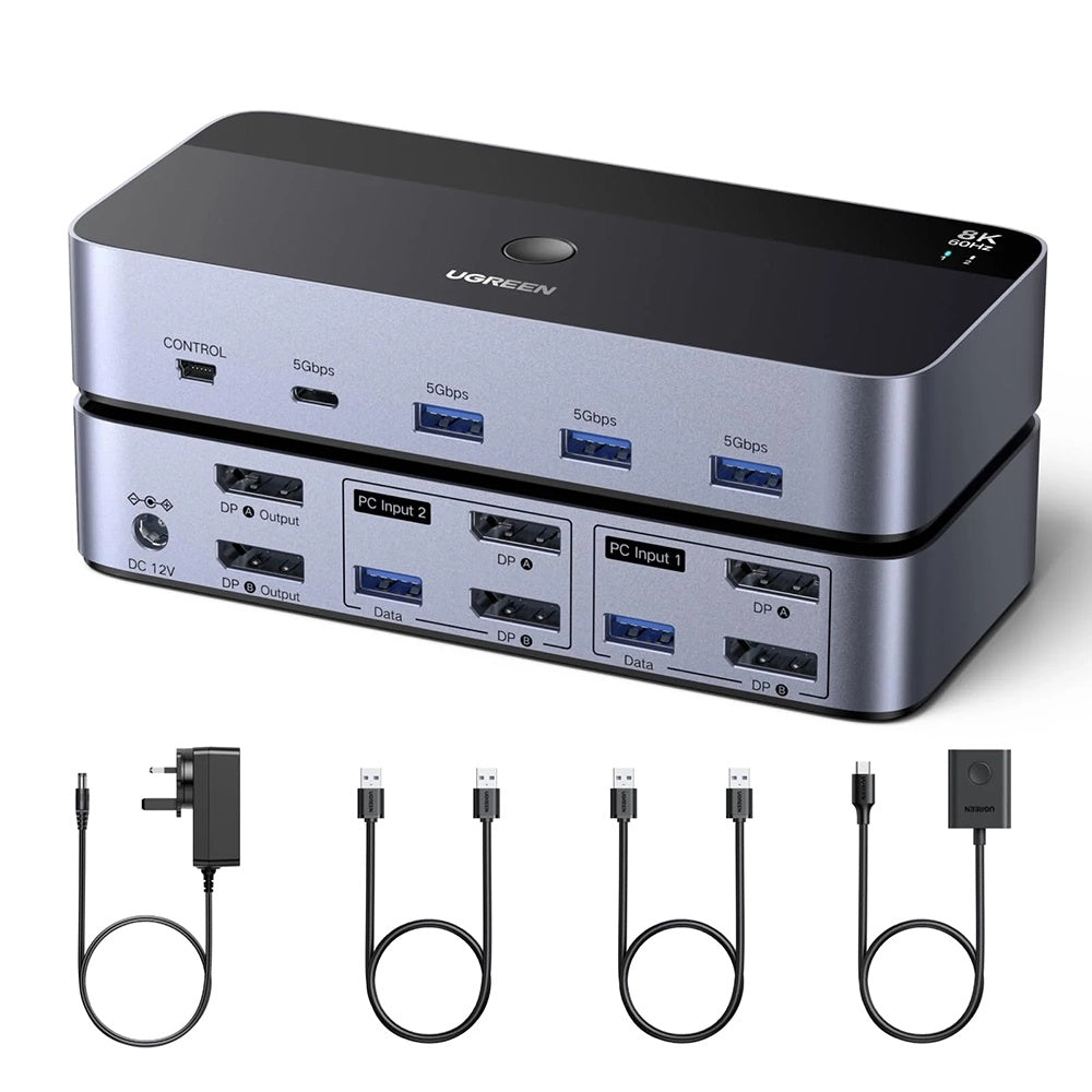 Switch Video DisplayPort UGREEN AK700 (55851), Grå