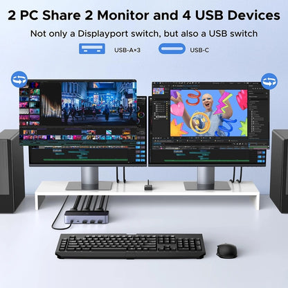 Switch Video DisplayPort UGREEN AK700 (55851), Grå