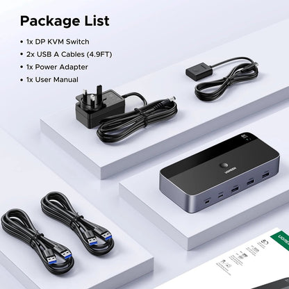 Switch Video DisplayPort UGREEN AK700 (55851), Grå
