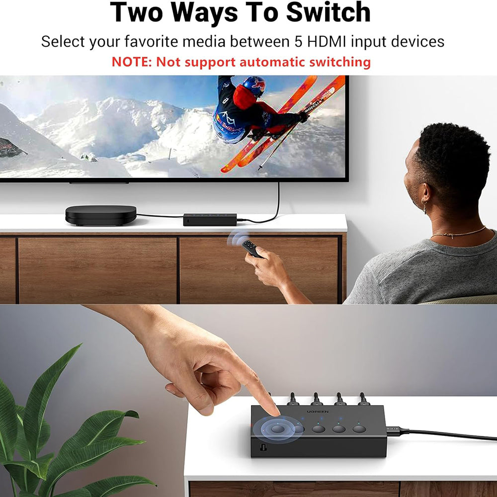 Switch Video HDMI UGREEN CM568 (90512), Svart