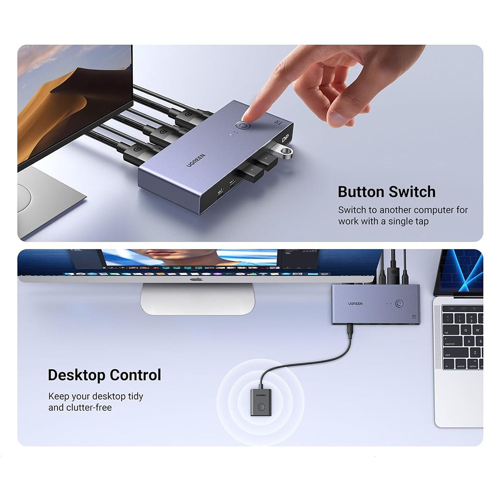 Switch Video DisplayPort UGREEN CM695 (25962), Svart