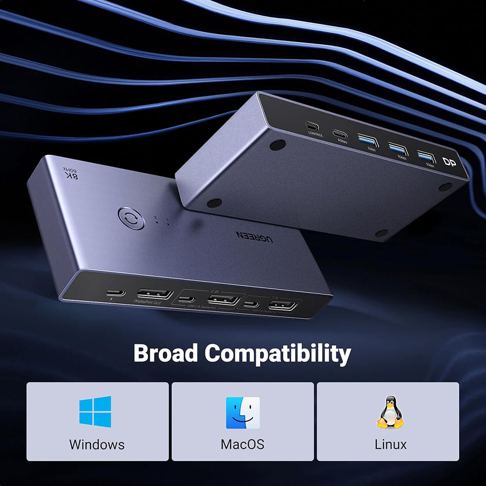 Switch Video DisplayPort UGREEN CM695 (25962), Svart