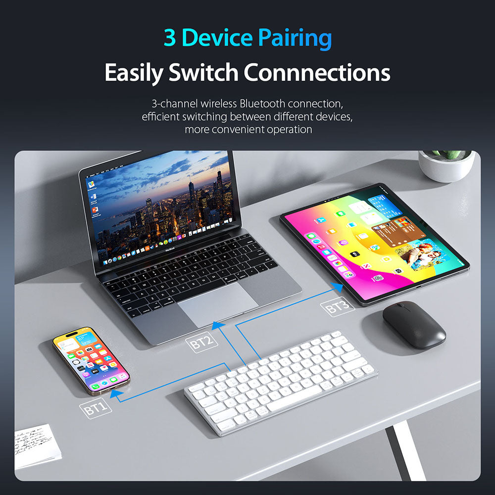 Bluetooth-tastatur DUX DUCIS LK Mini, Hvit