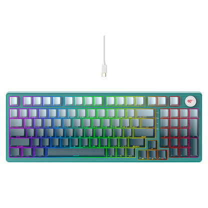 Gamingtastatur HAVIT KB899L, RGB, 1.8m, Hvit Grønn