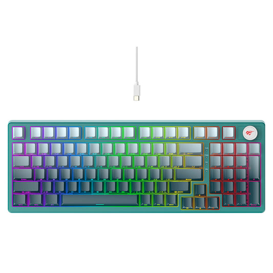 Gamingtastatur HAVIT KB899L, RGB, 1.8m, Hvit Grønn