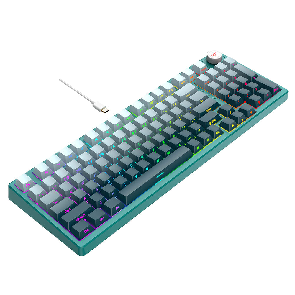 Gamingtastatur HAVIT KB899L, RGB, 1.8m, Hvit Grønn