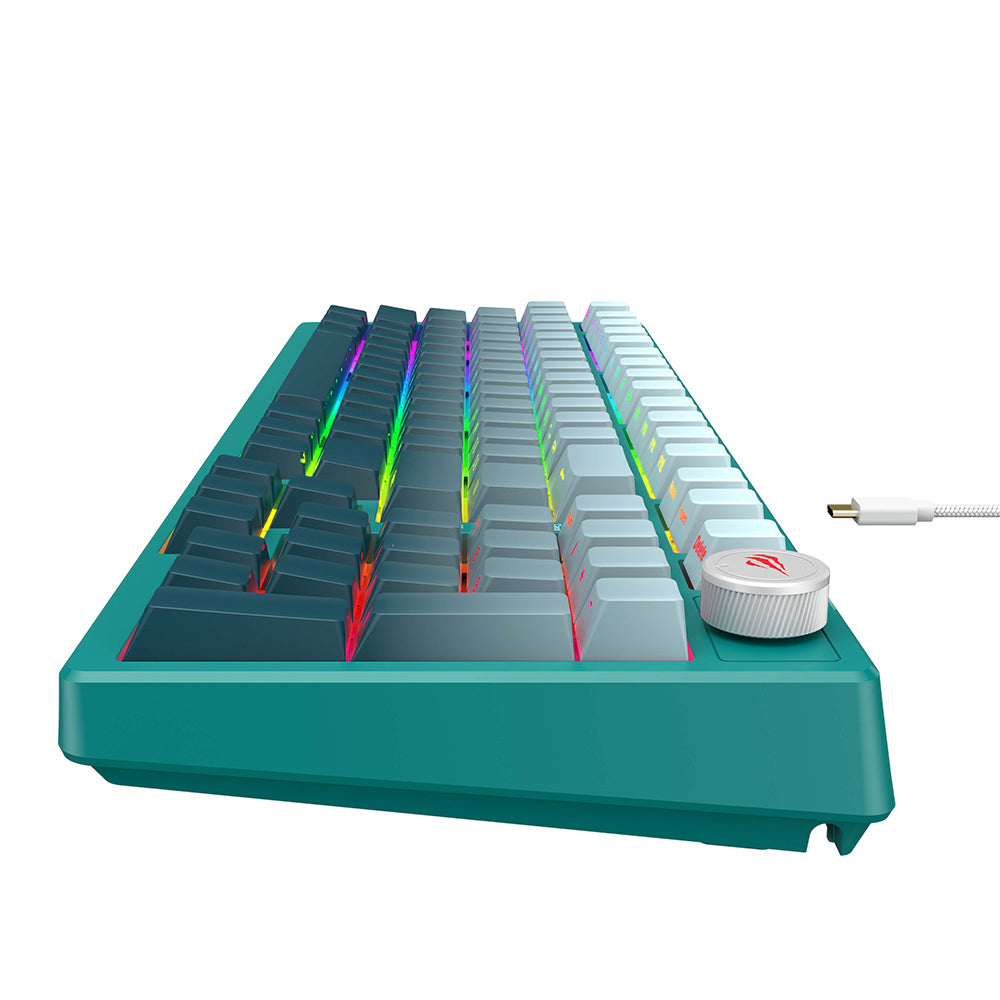 Gamingtastatur HAVIT KB899L, RGB, 1.8m, Hvit Grønn