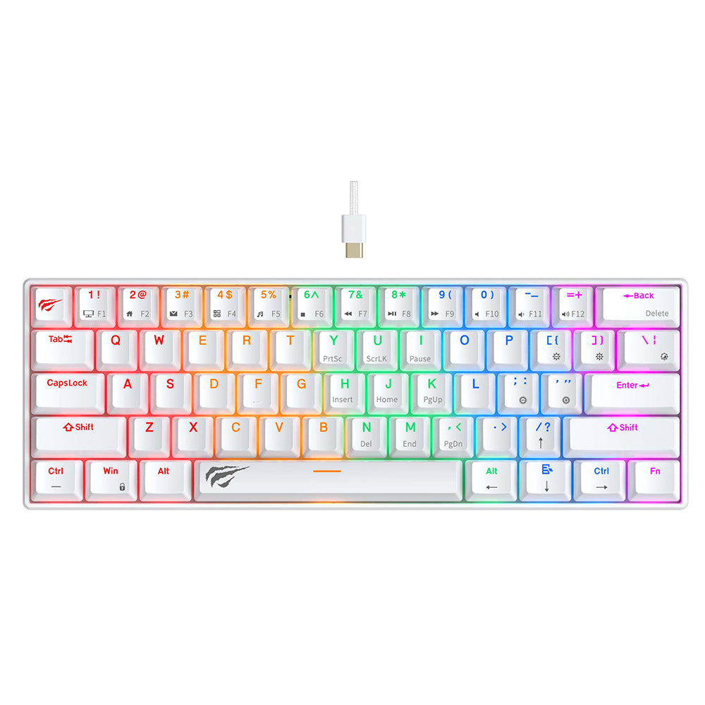 Gamingtastatur HAVIT KB903L, RGB, 1.8m, Hvit