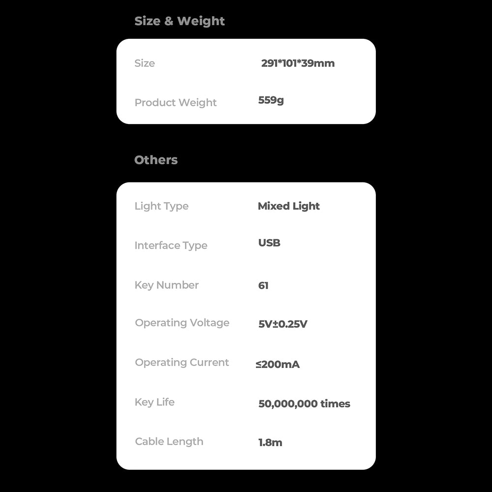 Gamingtastatur HAVIT KB903L, RGB, 1.8m, Svart