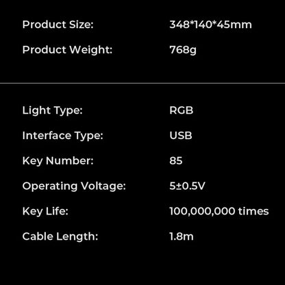 Gamingtastatur HAVIT KB904L, RGB, 1.8m, Svart Grønn