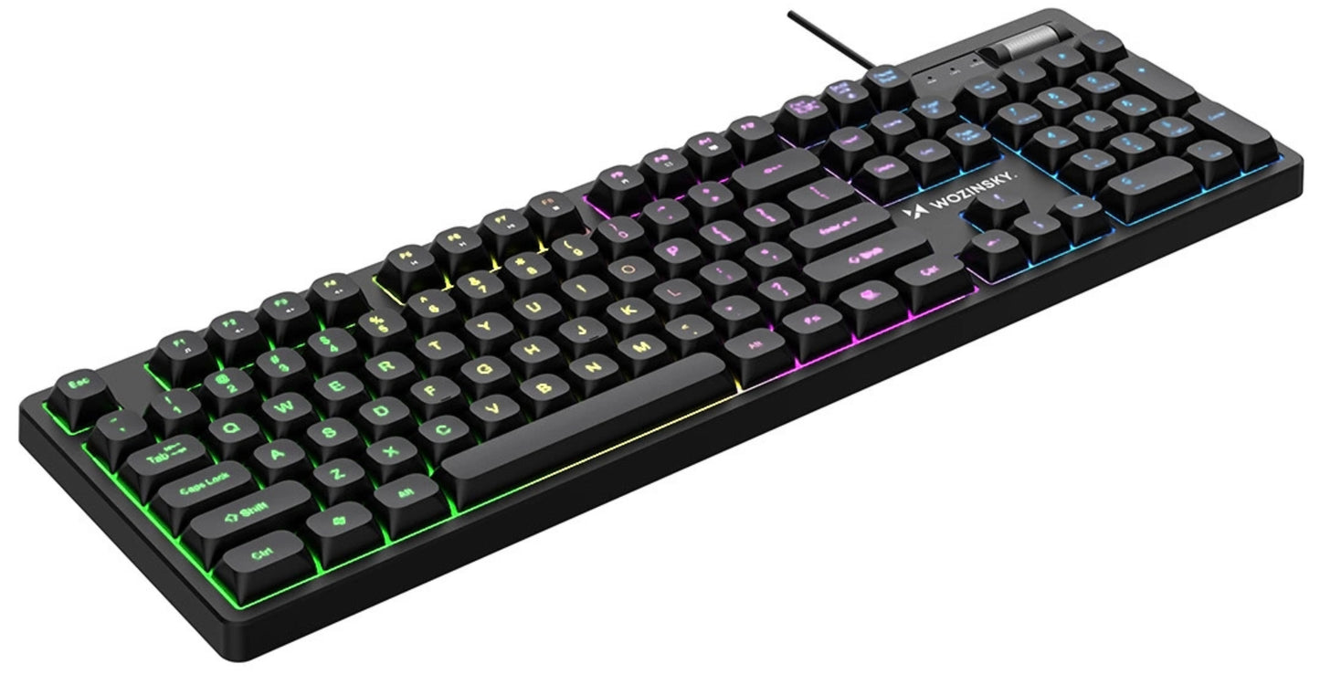 Gamingtastatur Kablet USB WZK WKG-200, RGB, 1,5 m, Svart