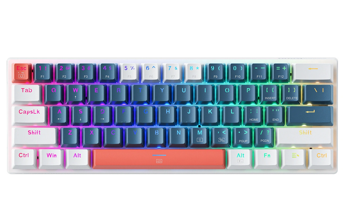Gaming-tastatur Kablet USB Machenike K500-B61 Mekanisk, RGB, Blå Hvit